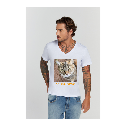 Camiseta Premium Branco Decote V