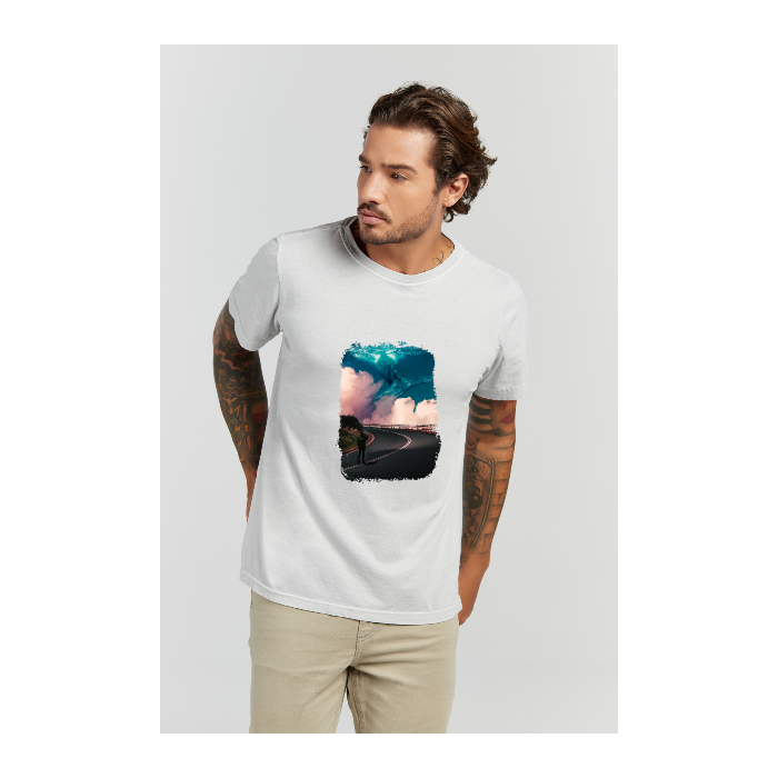 Camiseta Estonada Branco Gelo