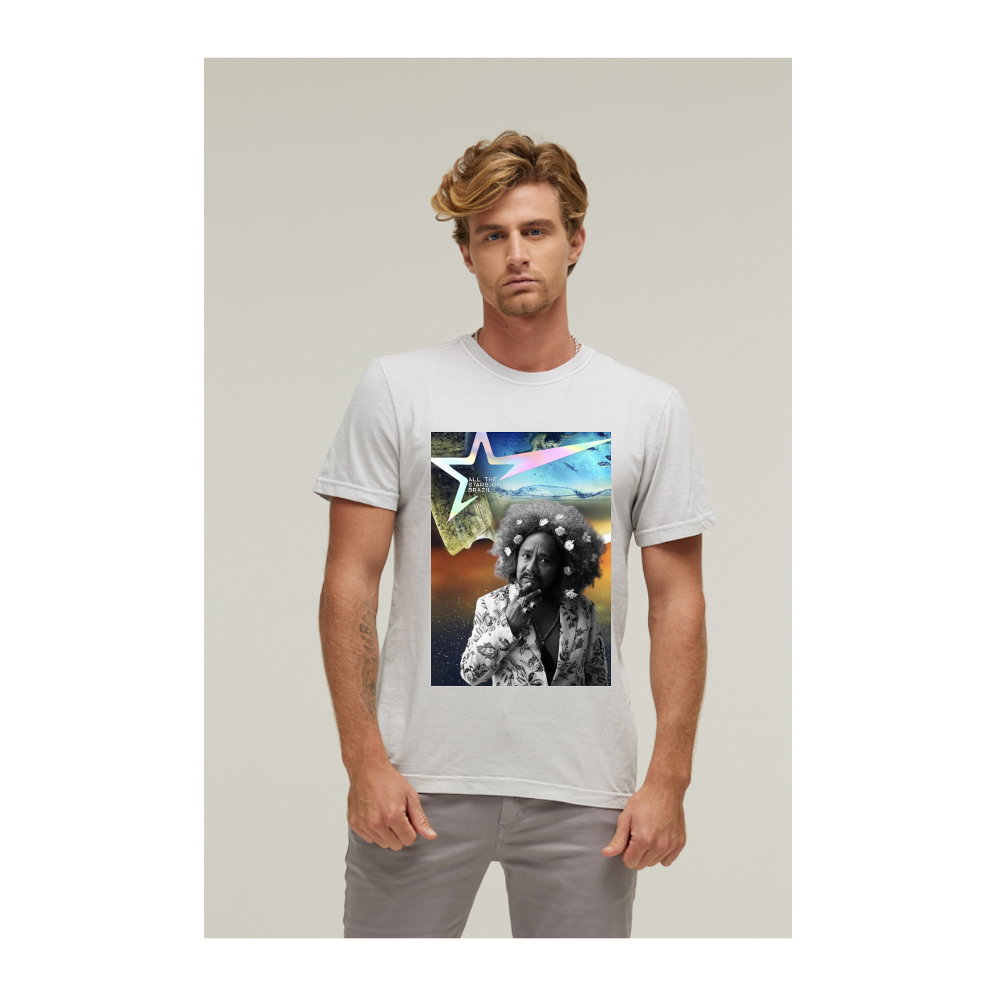 Camiseta Estonada Branco Gelo