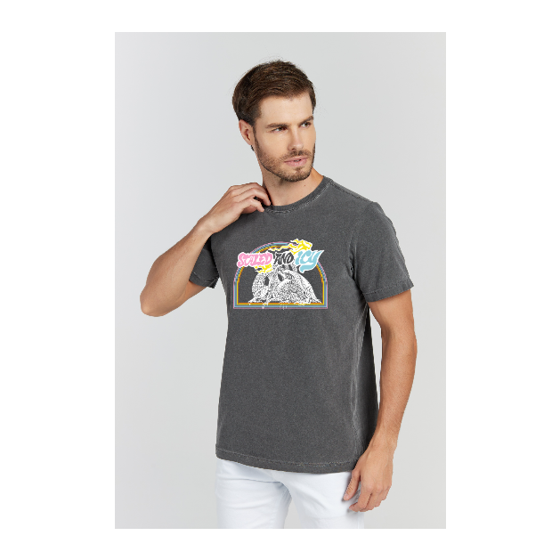 Camiseta Estonada Cinza Chumbo