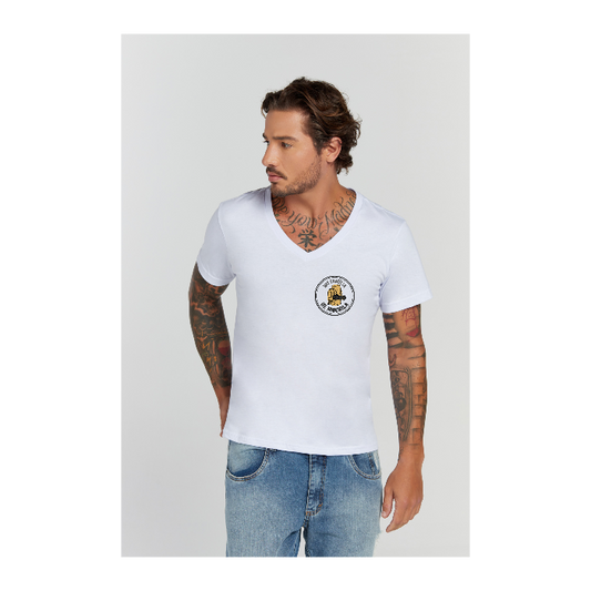 Camiseta Premium Branco Decote V