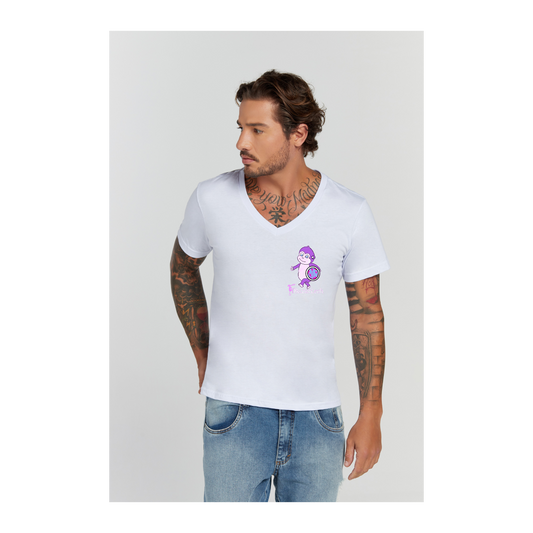 Camiseta Premium Branco Decote V