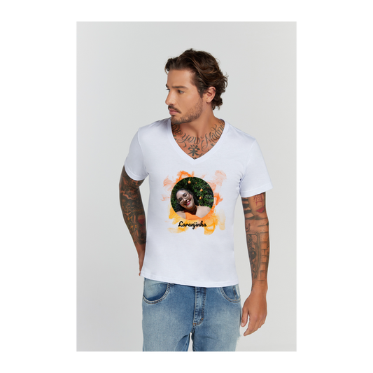 Camiseta Premium Branco Decote V
