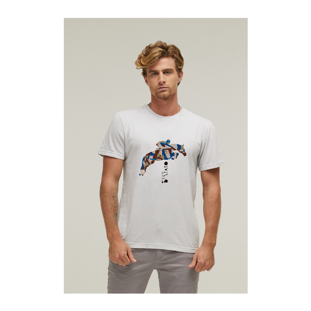 Camiseta Estonada Branco Gelo