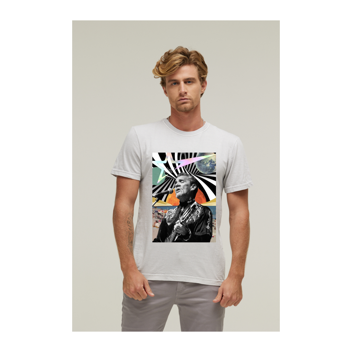 Camiseta Estonada Branco Gelo