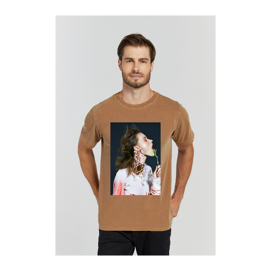 Camiseta Estonada Marrom