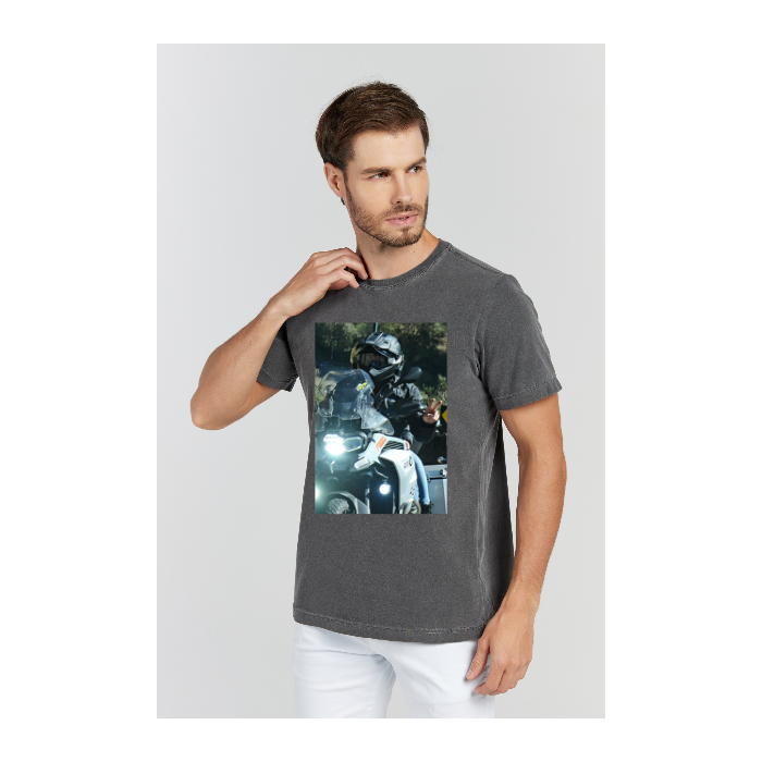 Camiseta Estonada Cinza Chumbo