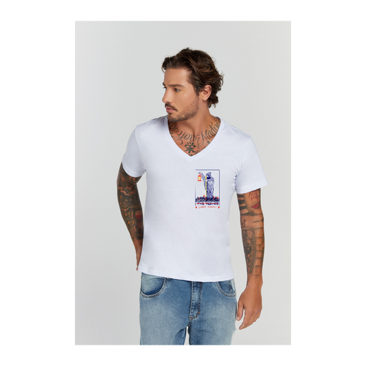 Camiseta Premium Branco Decote V