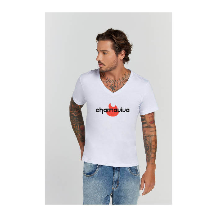 Camiseta Premium Branco Decote V