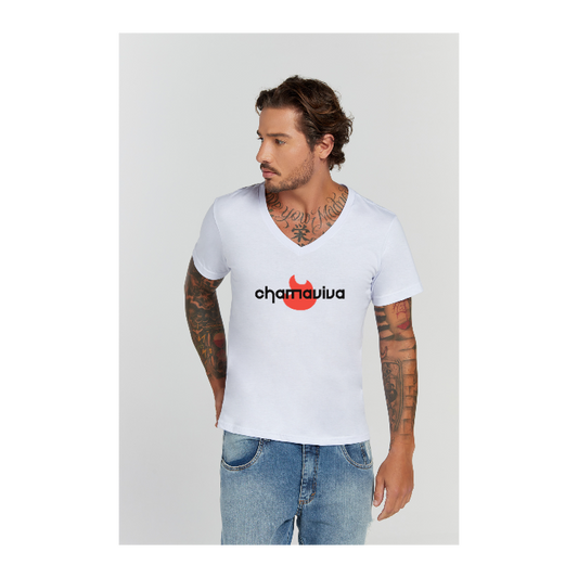 Camiseta Premium Branco Decote V
