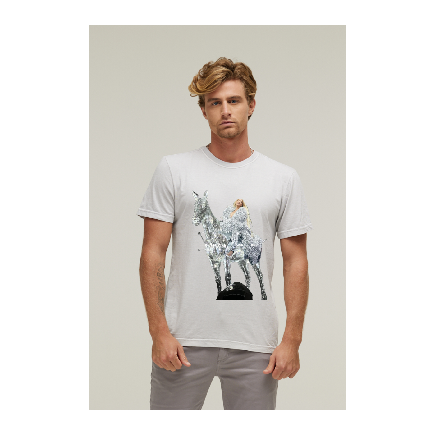 Camiseta Estonada Branco Gelo