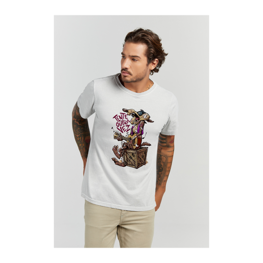 Camiseta Estonada Branco Gelo