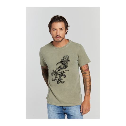 Camiseta Estonada Verde Militar