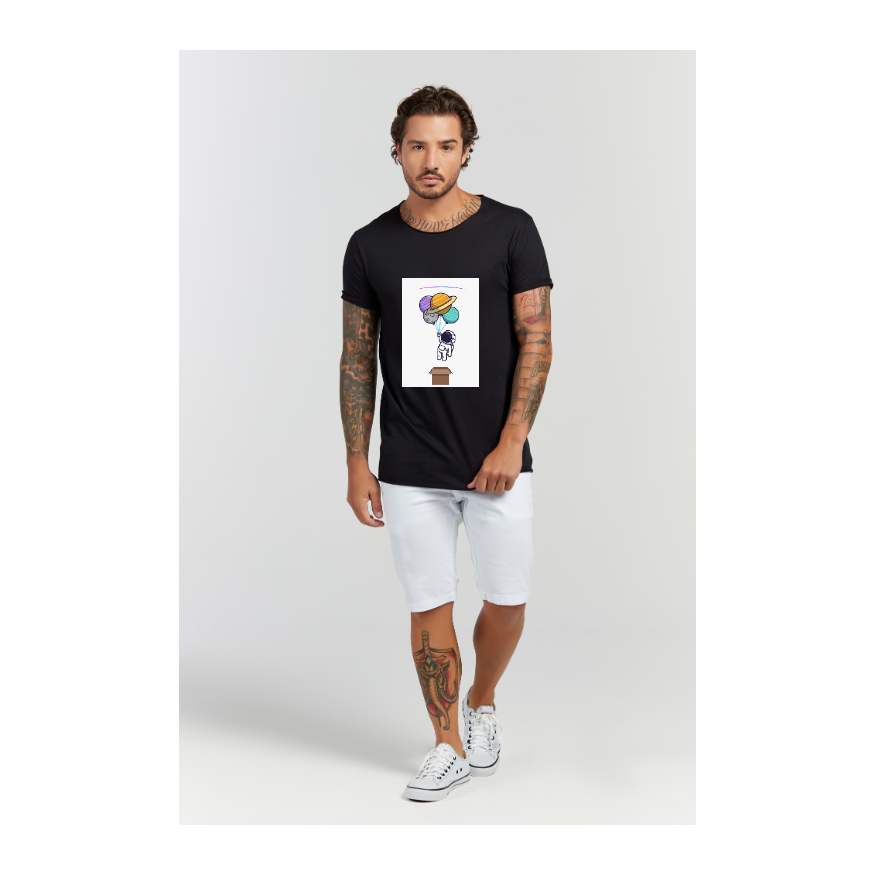 Camiseta Longline Preto