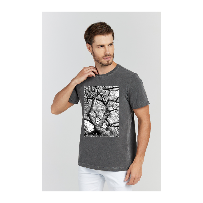 Camiseta Estonada Cinza Chumbo
