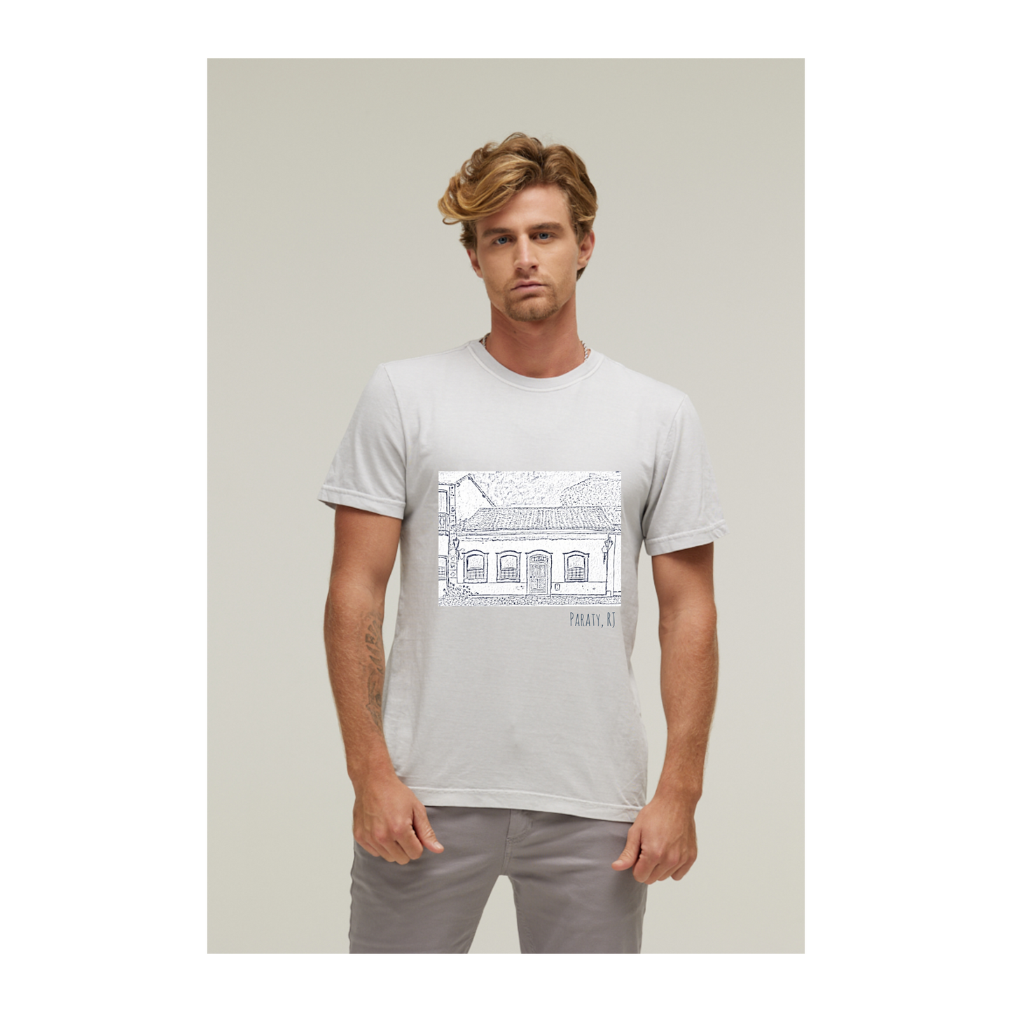 Camiseta Estonada Branco Gelo