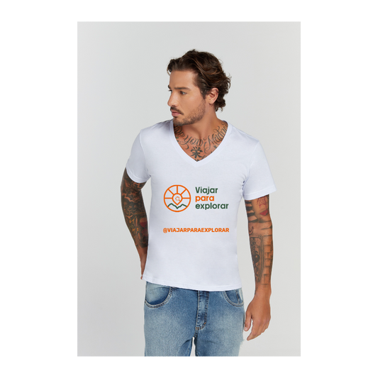 Camiseta Premium Branco Decote V