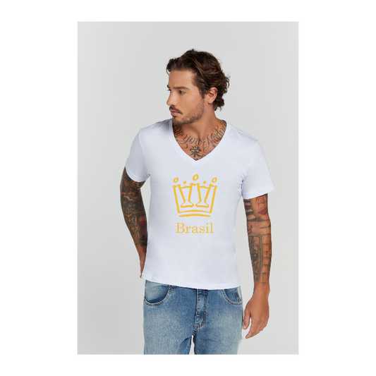 Camiseta Premium Branco Decote V
