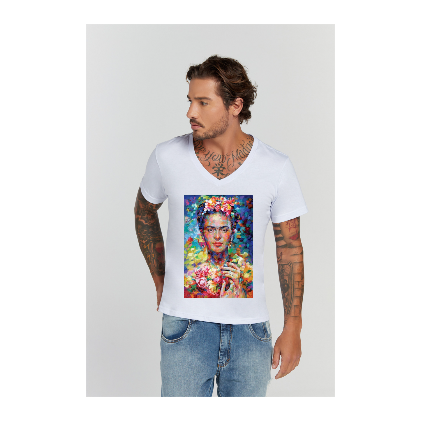Camiseta Premium Branco Decote V