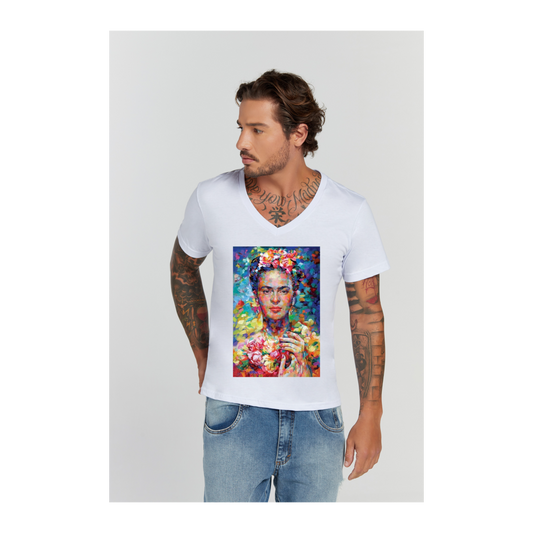Camiseta Premium Branco Decote V