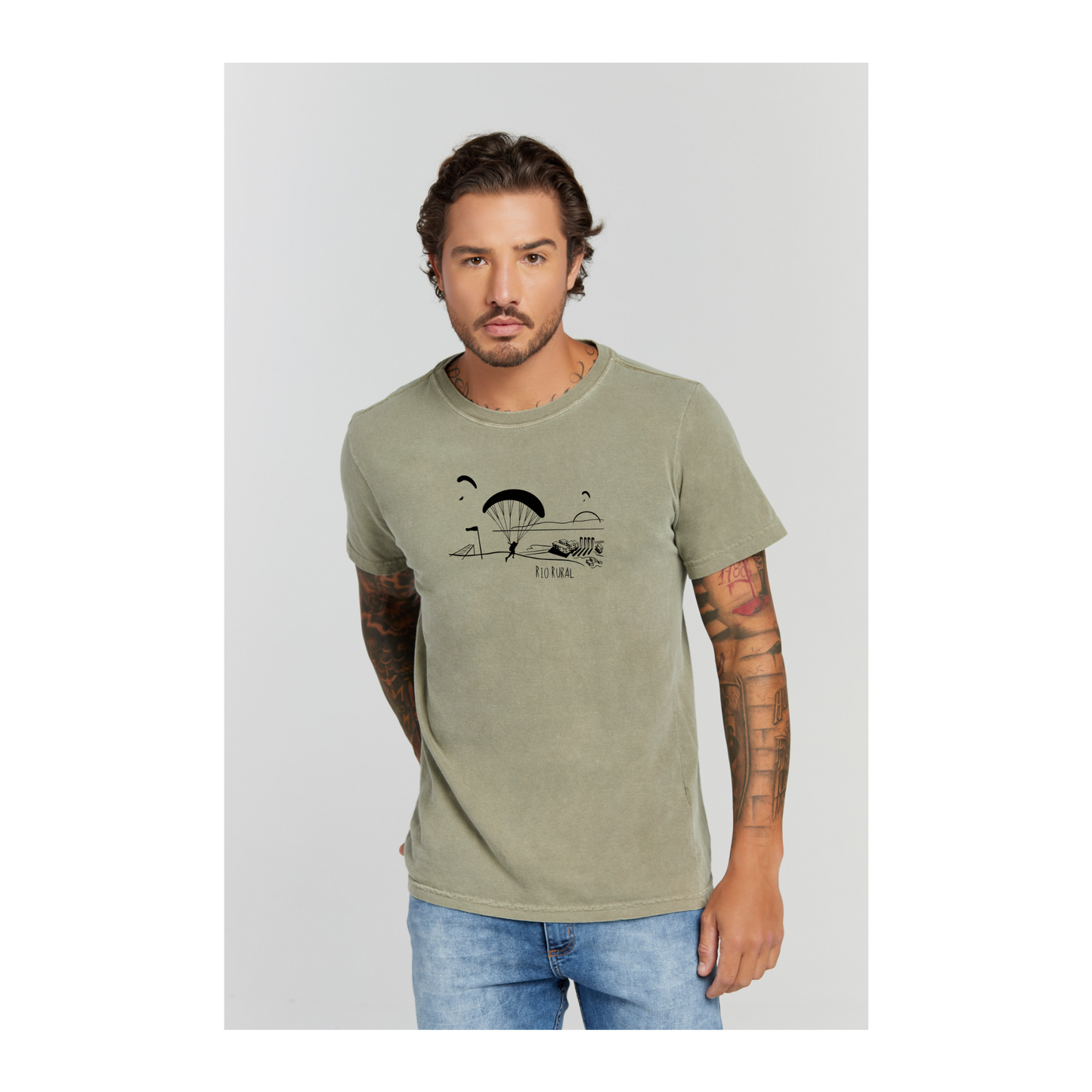 Camiseta Estonada Verde Militar