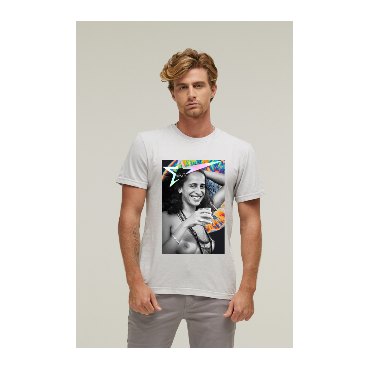 Camiseta Estonada Branco Gelo