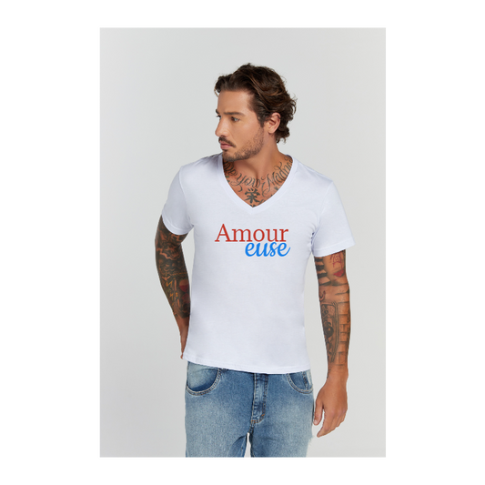 Camiseta Premium Branco Decote V