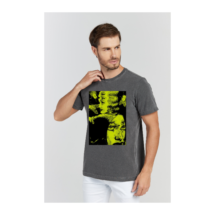 Camiseta Estonada Cinza Chumbo