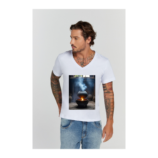 Camiseta Premium Branco Decote V