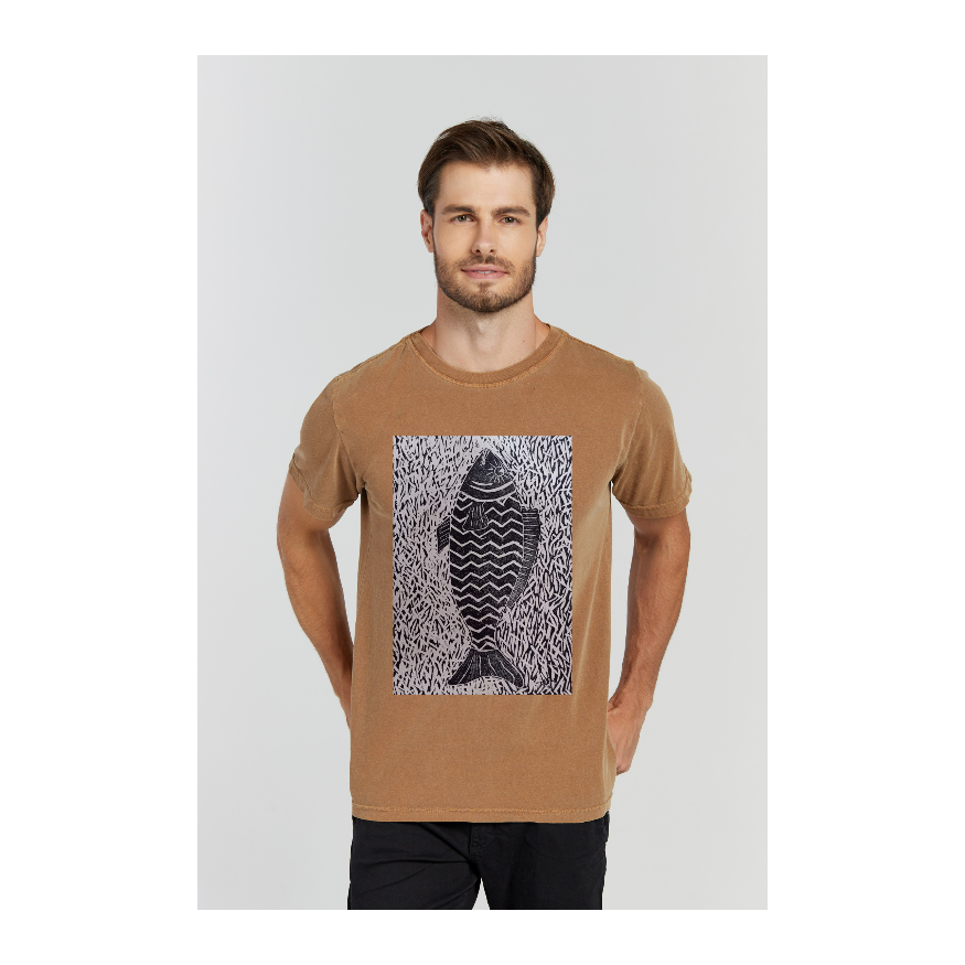 Camiseta Estonada Marrom