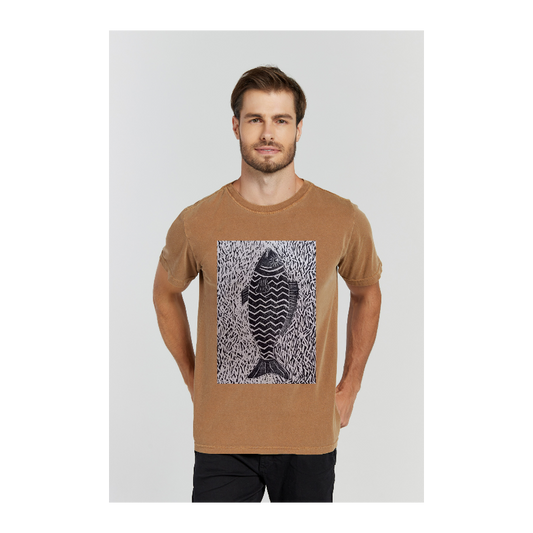 Camiseta Estonada Marrom