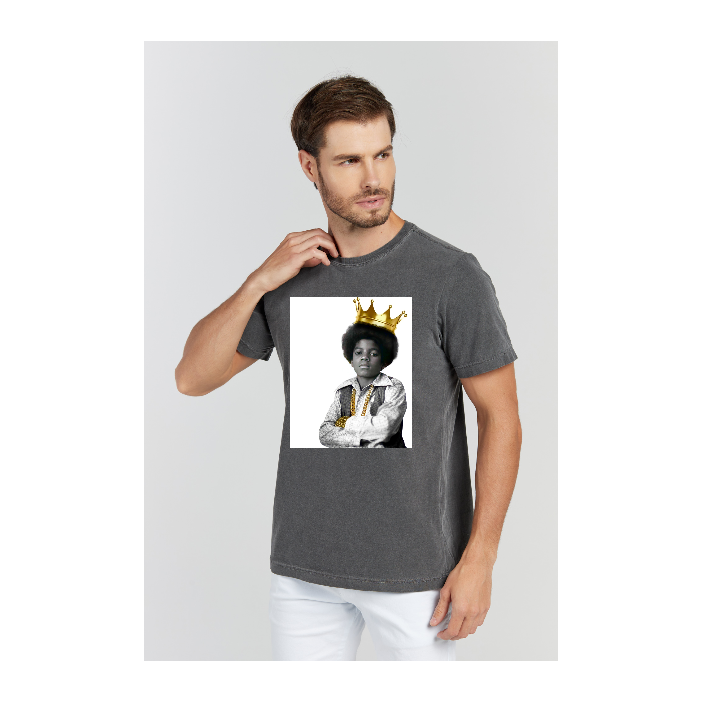Camiseta Estonada Cinza Chumbo