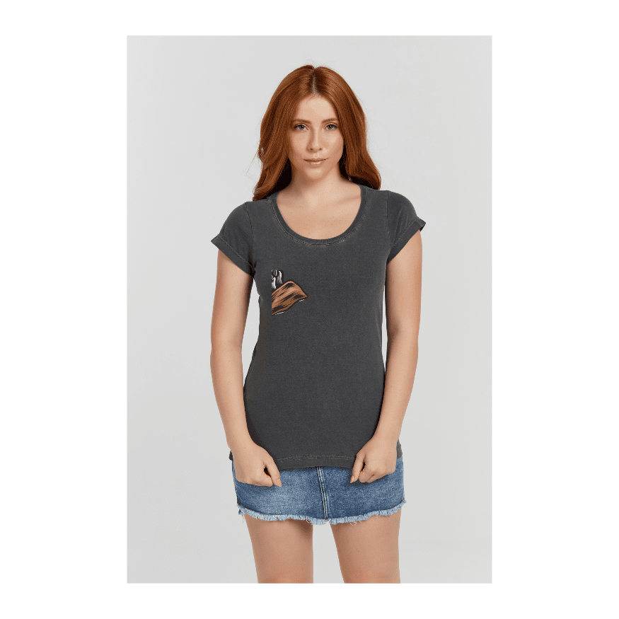 Baby long Estonada Cinza Chumbo - VB Camisetas