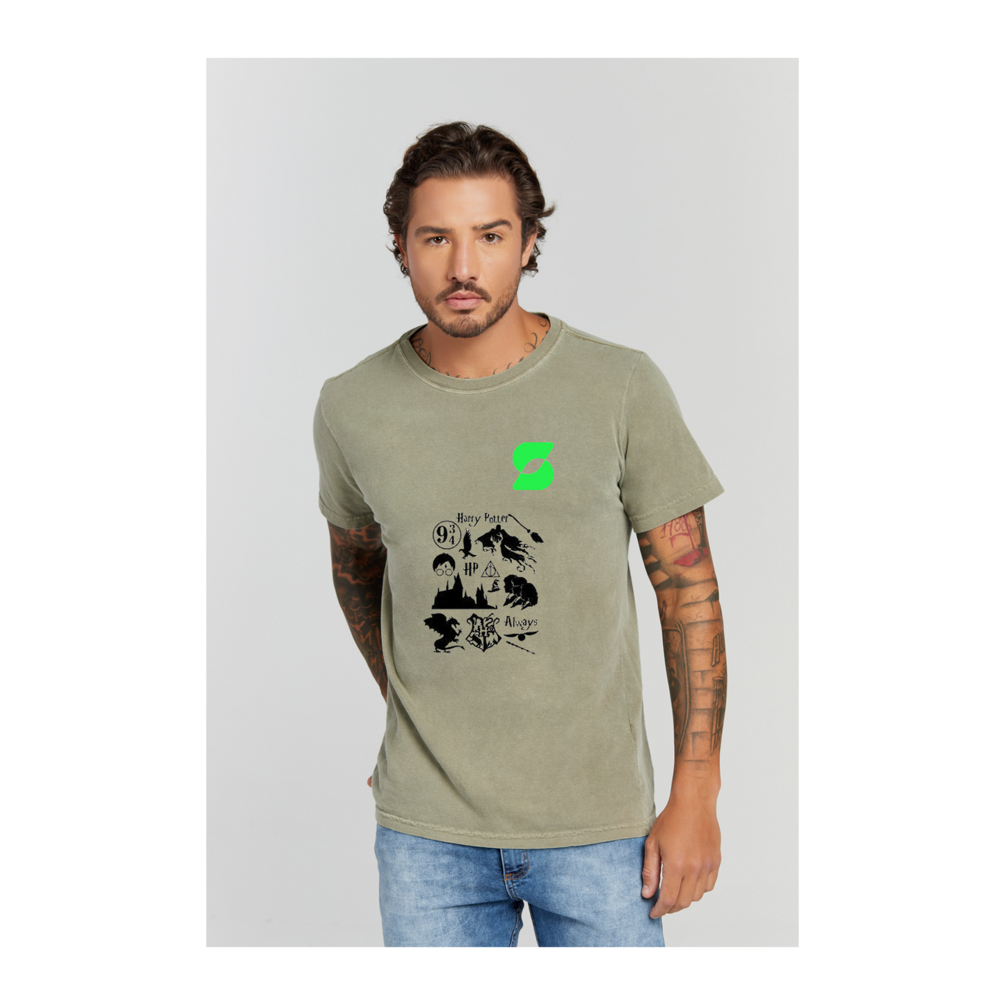 Camiseta Estonada Verde Militar