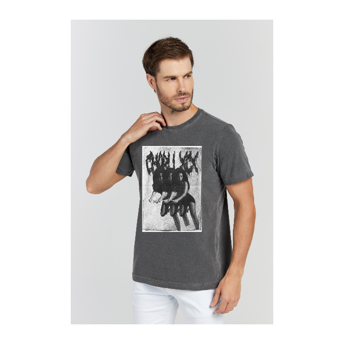 Camiseta Estonada Cinza Chumbo