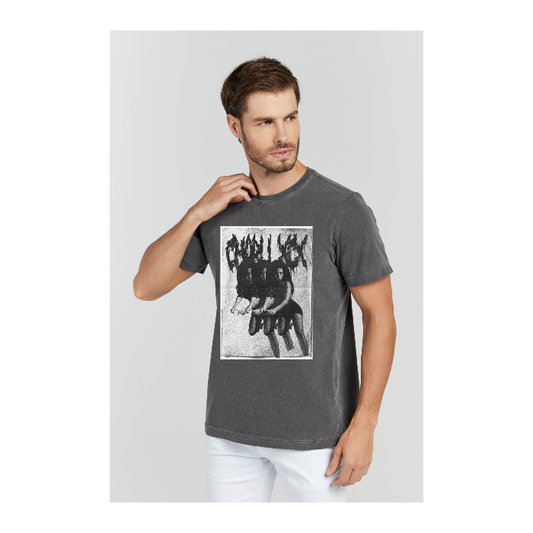 Camiseta Estonada Cinza Chumbo