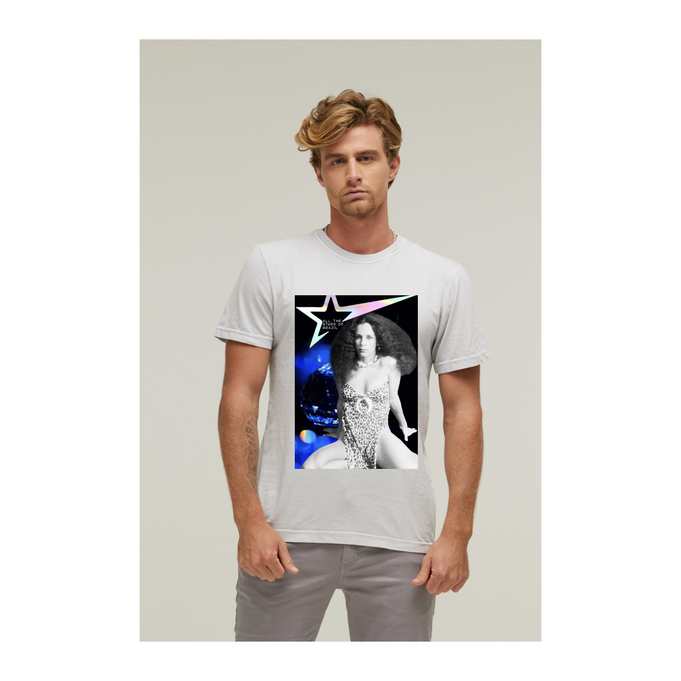 Camiseta Estonada Branco Gelo