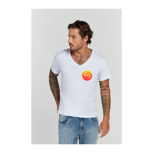 Camiseta Premium Branco Decote V