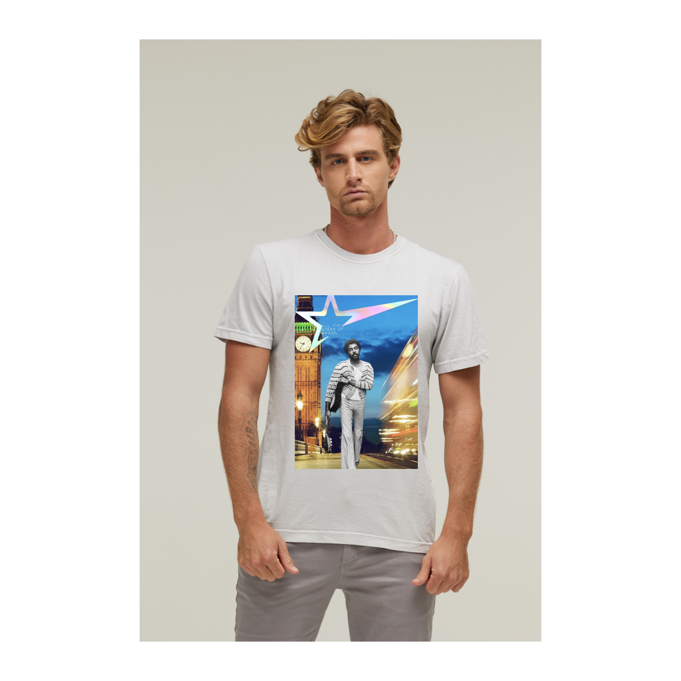 Camiseta Estonada Branco Gelo