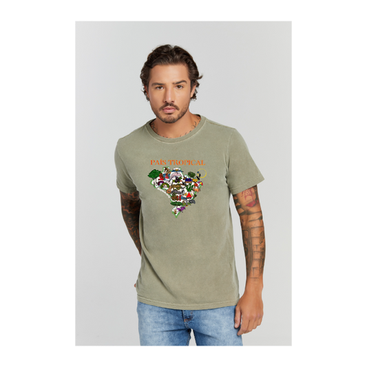 Camiseta Estonada Verde Militar