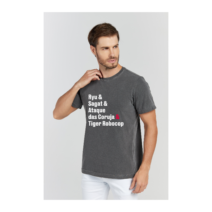 Camiseta Estonada Cinza Chumbo