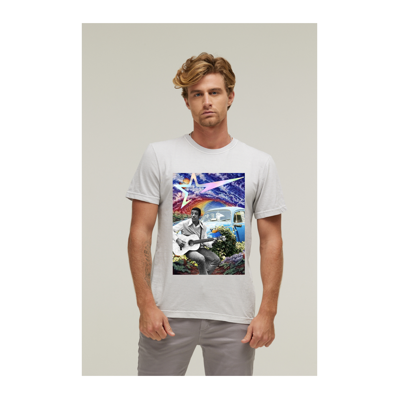 Camiseta Estonada Branco Gelo