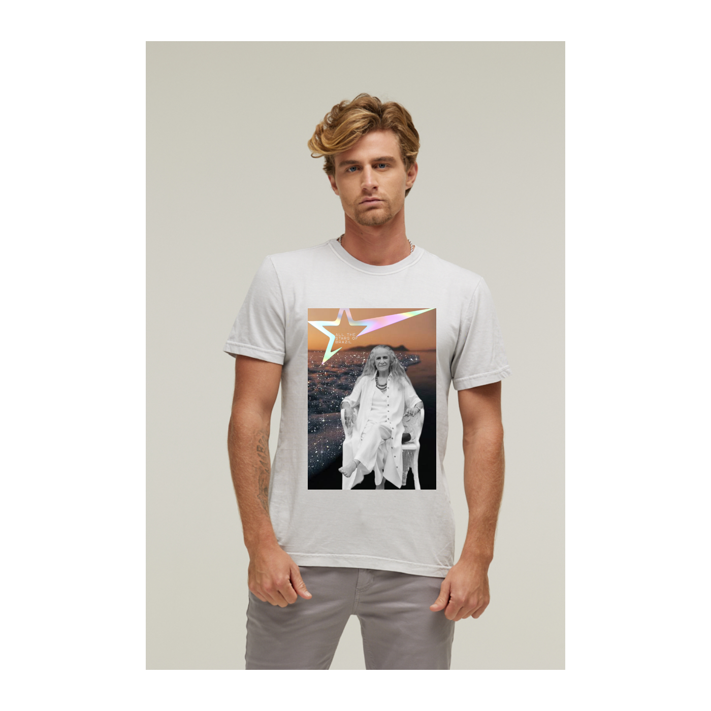 Camiseta Estonada Branco Gelo