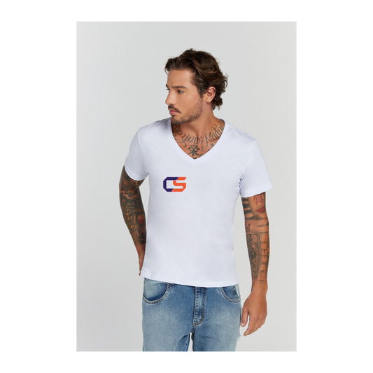Camiseta Premium Branco Decote V