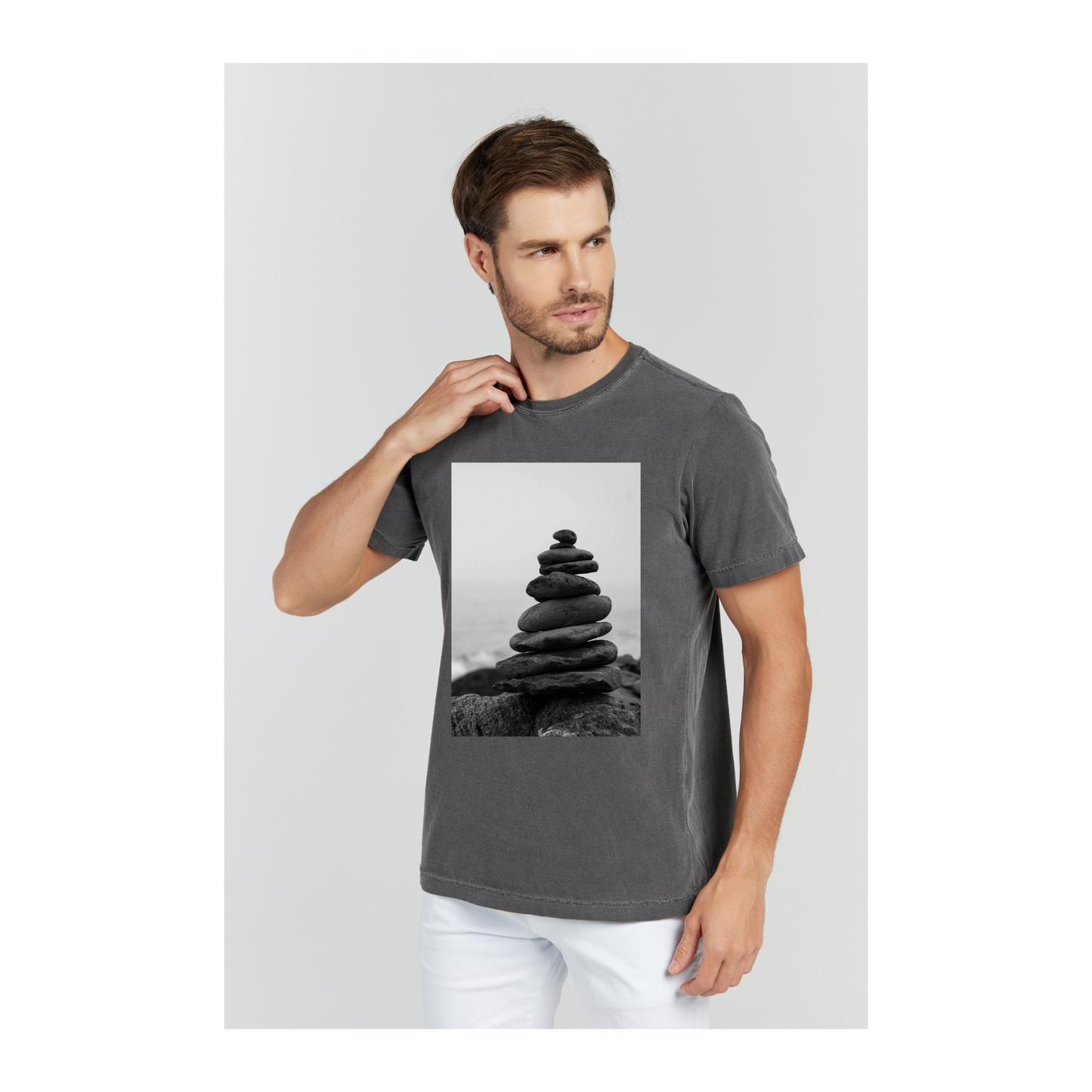 Camiseta Estonada Cinza Chumbo