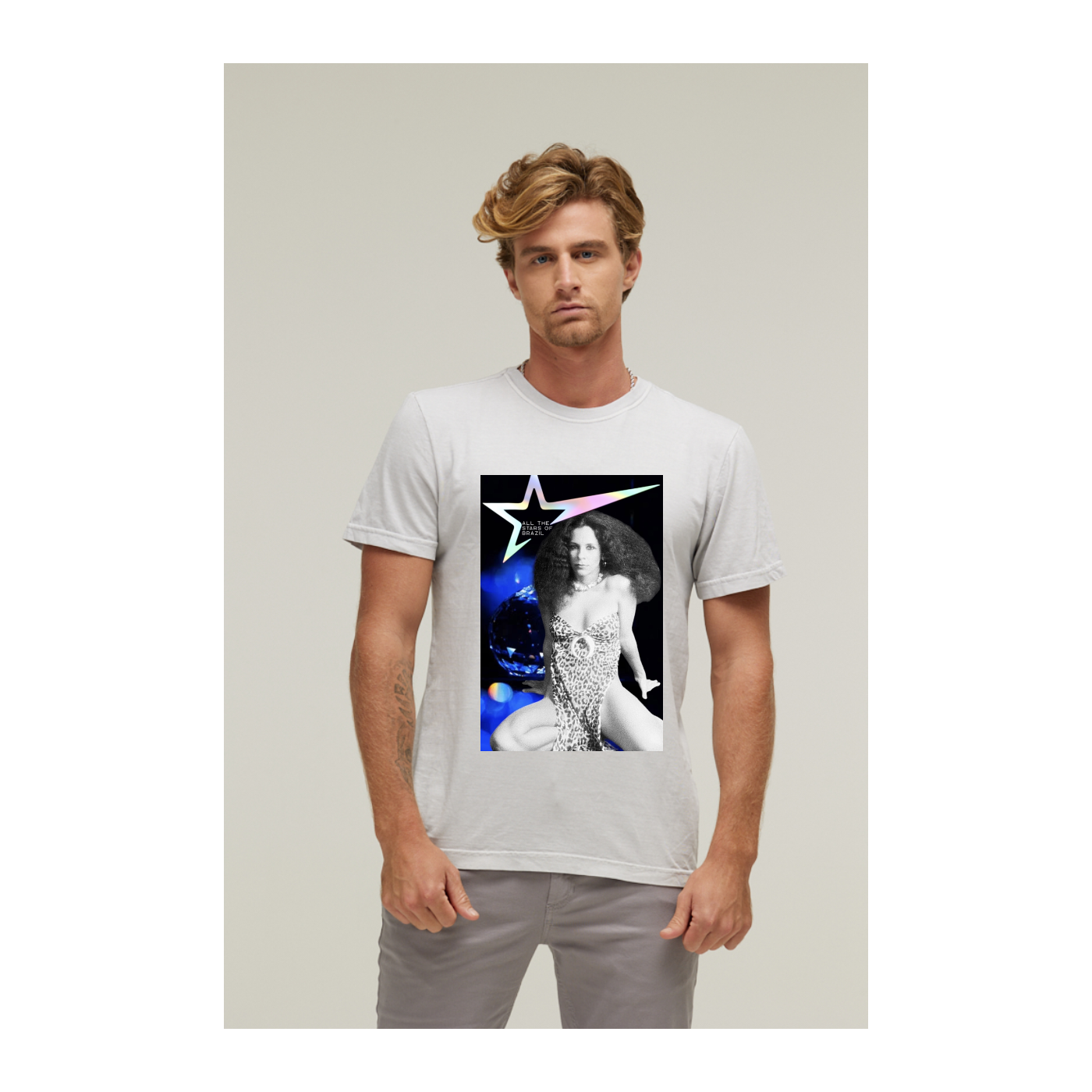 Camiseta Estonada Branco Gelo