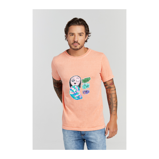 Camiseta Estonada Laranja