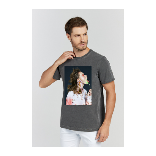 Camiseta Estonada Cinza Chumbo