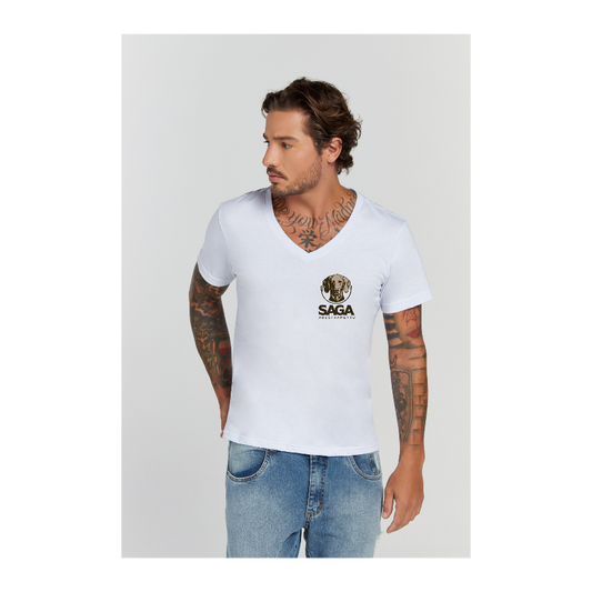 Camiseta Premium Branco Decote V