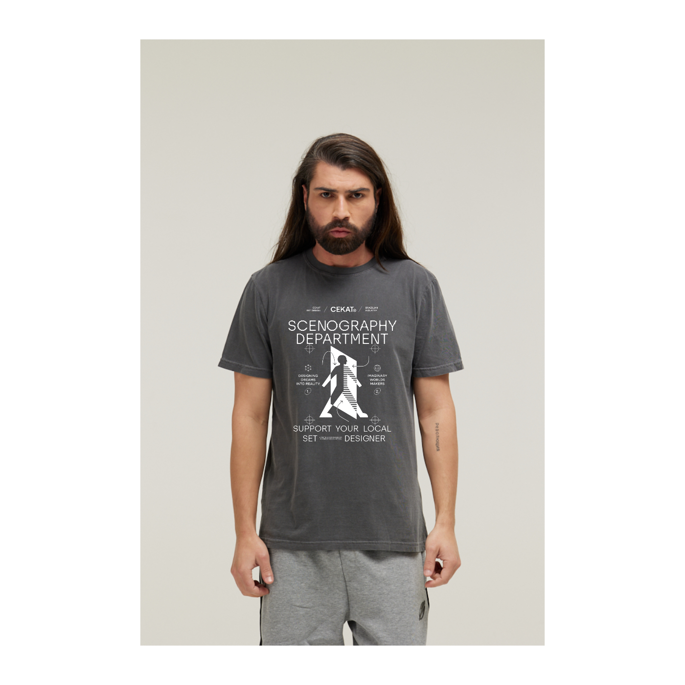 Camiseta Estonada Cinza Chumbo